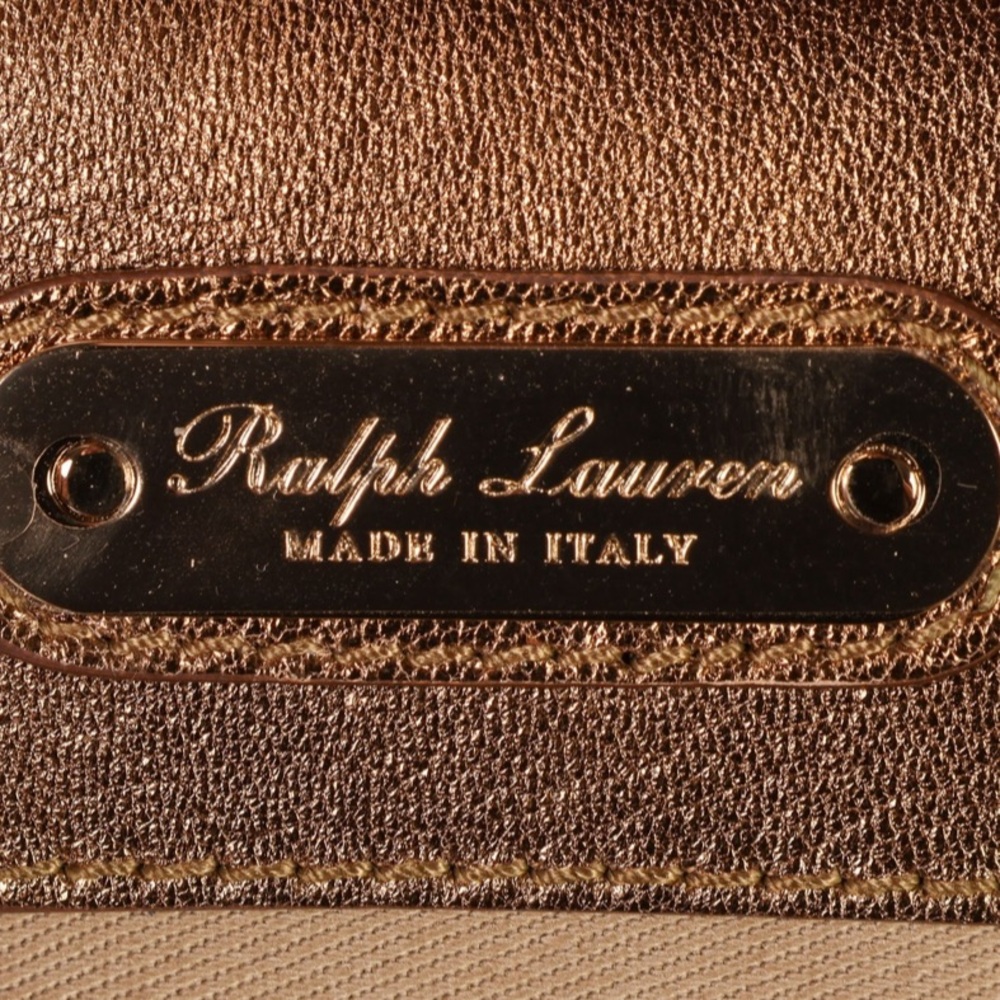 Ralph Lauren Ricky 27 Quilted Gold bronze Leather Handbag - Picture 7 of 14